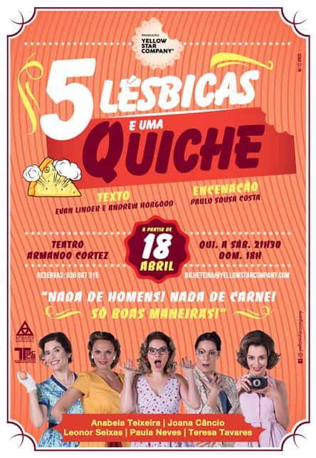 GANHE CONVITES PARA VER 5 LÉSBICAS E UMA QUICHE NO TEATRO ARMANDO CORTEZ