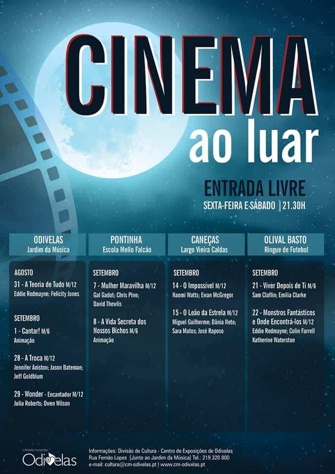 CINEMA AO LUAR 2018 – JARDIM DA MÚSICA – ODIVELAS