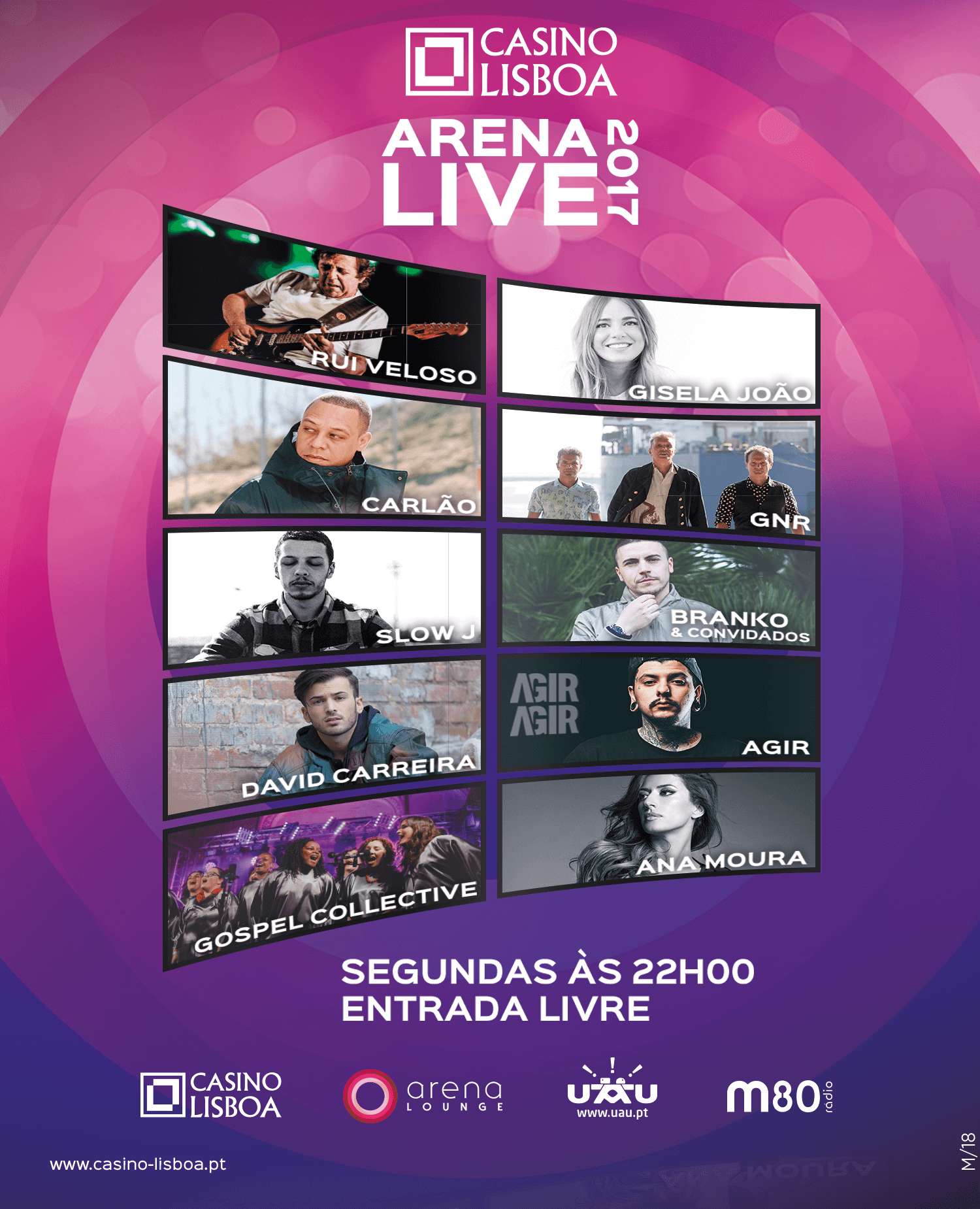 ARENA LIVE 2017 | CASINO LISBOA | PROGRAMA GERAL