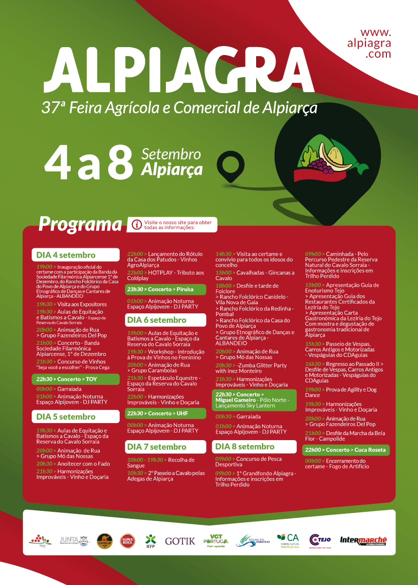 ALPIAGRA 2019 – 37ª FEIRA AGRÍCOLA E COMERCIAL DE ALPIARÇA