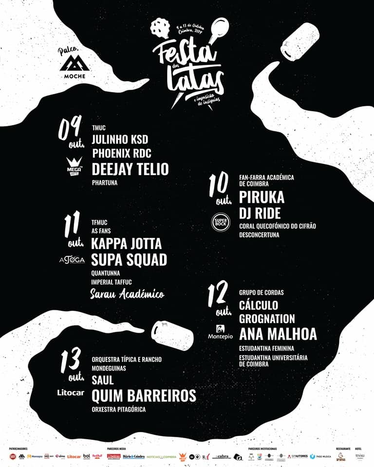 FESTA DAS LATAS 2019 EM COIMBRA | PROGRAMA GERAL