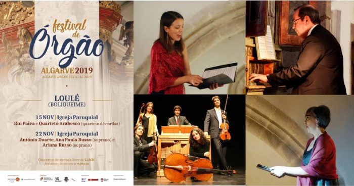 FESTIVAL DE ÓRGÃO ALGARVE 2019 - BOLIQUEIME - Vai decorrer nos dias 15 e  22 de Novembro, organizado pela Associação Música XXI, a 12.ª edição do Festival de Órgão do Algarve, na Igreja Paroquial de Boliqueime. 