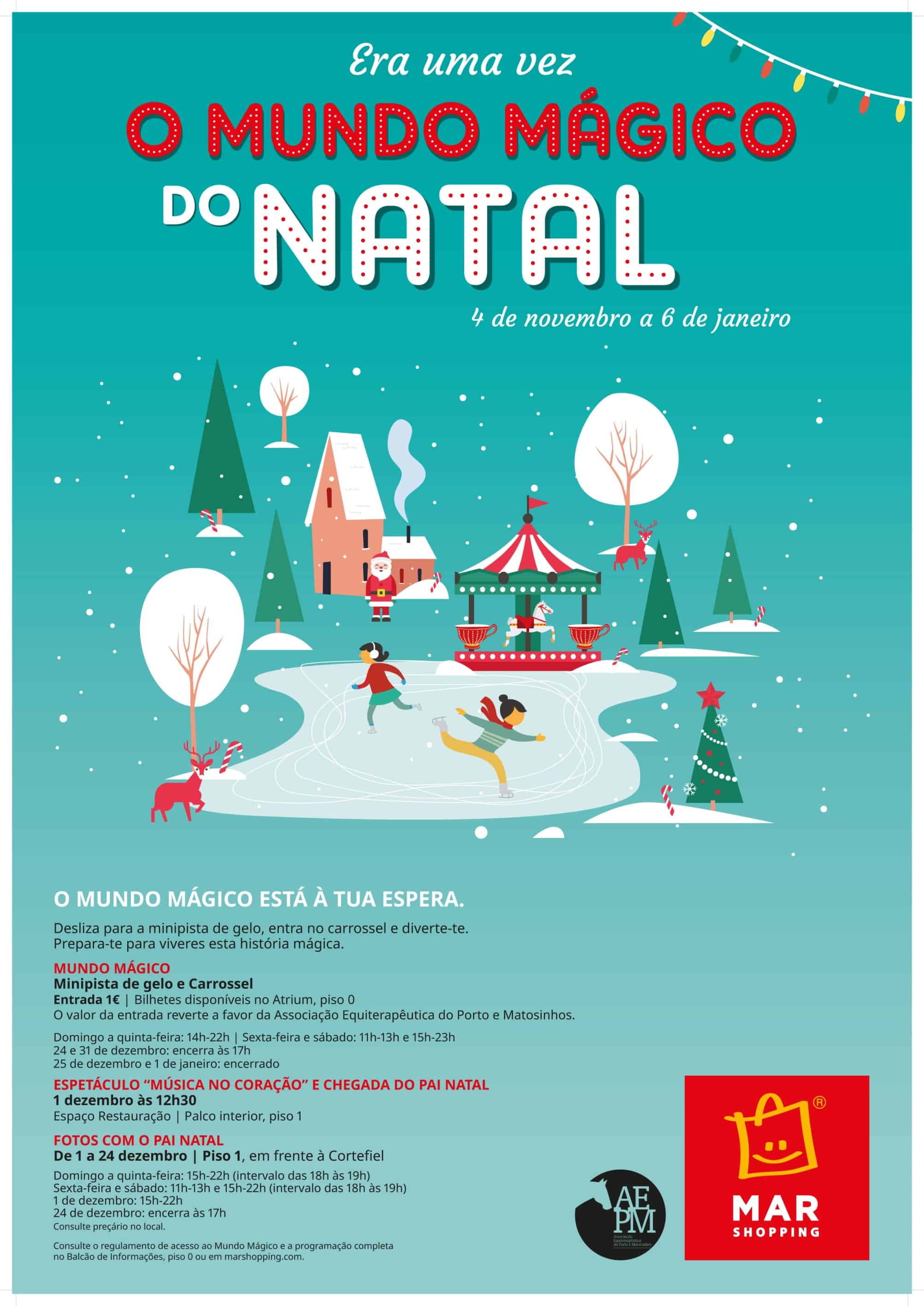 Minipista de gelo, carrossel e Música no Coração: MAR Shopping Matosinhos