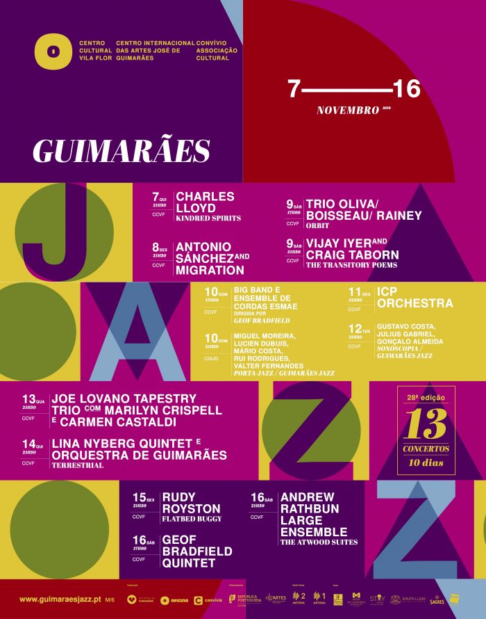 O Guimarães Jazz está de volta à cidade berço! São 13 concertos em 10 dias, com cerca de 150 músicos em palco, mais de 90 portugueses, que atravessam os palcos do Centro Cultural Vila Flor de 7 a 16 de Novembro.