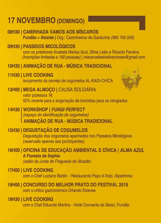 MÍSCAROS - FESTIVAL DO COGUMELO 2019 | ALCAIDE - De 15 a 17 de novembro, Alcaide, aldeia do concelho do Fundão, recebe a 11ª edição deste prestigiado festival.
