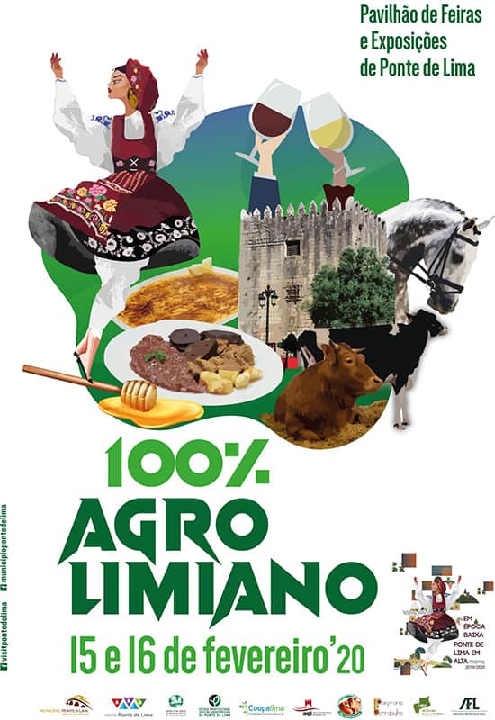 FEIRA 100% AGROLIMIANO 2020 | PONTE DE LIMA - A Feira 100% Agrolimiano está de volta a Ponte de Lima, nos dias 15 e 16 de fevereiro de 2020, para preservar e divulgar a cultura agrária de Ponte Lima.