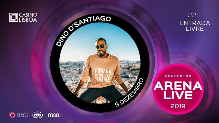 Dino d’Santiago actua, hoje Segunda-Feira, 9 de Dezembro, às 22 horas, no Casino Lisboa, em mais um concerto Arena Live 2019. Dino d’Santiago sobe ao palco central do Arena Lounge para apresentar as novas composições do EP “Sotavento”, assim como uma viagem musical entre o álbum “Mundo Nôbu” e “Mundu Nôbu Remix EP”. A entrada é livre.