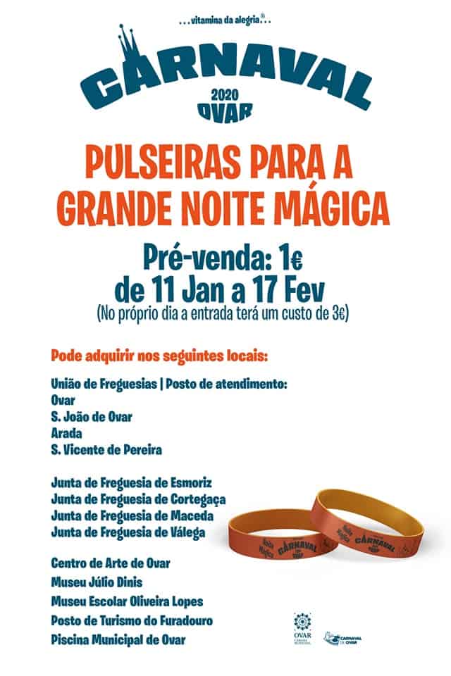 CARNAVAL DE OVAR 2020 | PROGRAMA GERAL - O Carnaval de Ovar 2020, um dos mais importantes do país, abre a partir de 01 de Fevereiro, às 22:00 horas, no centro da cidade, com Monobloco (Brasil). A partir deste dia, e até 25 de Fevereiro, descubra no programa geral tudo o que pode fazer para se divertir, na companhia de amigos ou da família.