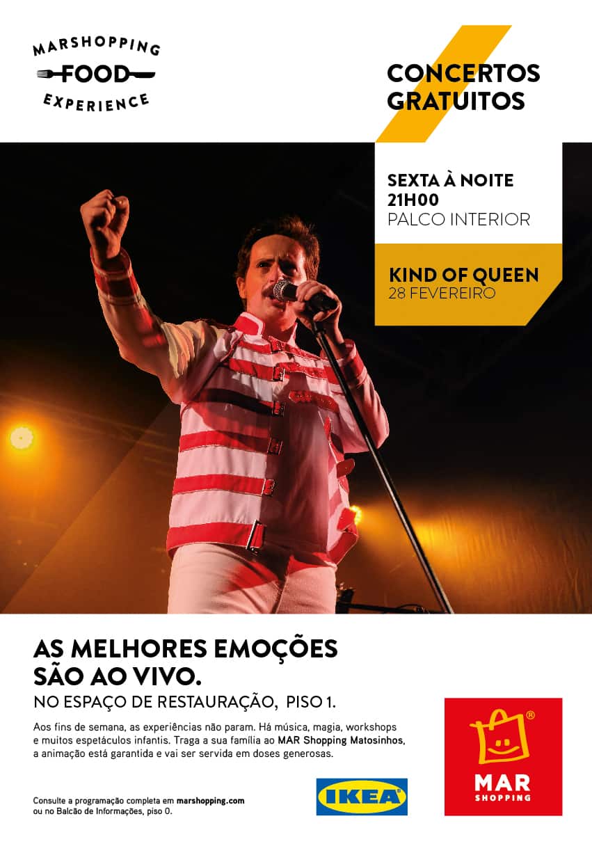 Kind of Queen – Um tributo a Freddie Mercury e aos Queen no palco do MAR Shopping Matosinhos