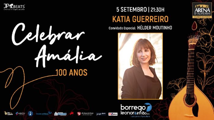 A fadista Katia Guerreiro, no âmbito da iniciativa "Manter a Cultura Viva", organizado pela JP Beats, vai subir ao palco na Arena D’Almeirim no dia 5 de setembro pelas 21:30h para celebrar os 100 anos do nascimento da fadista Amália Rodrigues. Este espetáculo conta ainda com a presença de Hélder Moutinho como convidado especial.