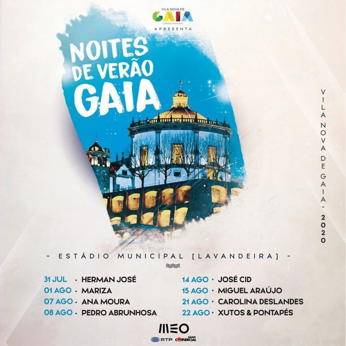 As Noites de Verão prosseguem em Gaia, e no próximo fim de semana, estará em palco José Cid, para atuar no dia 14 de agosto, e Miguel Araújo no dia 15, este último concerto com os bilhetes já esgotados.