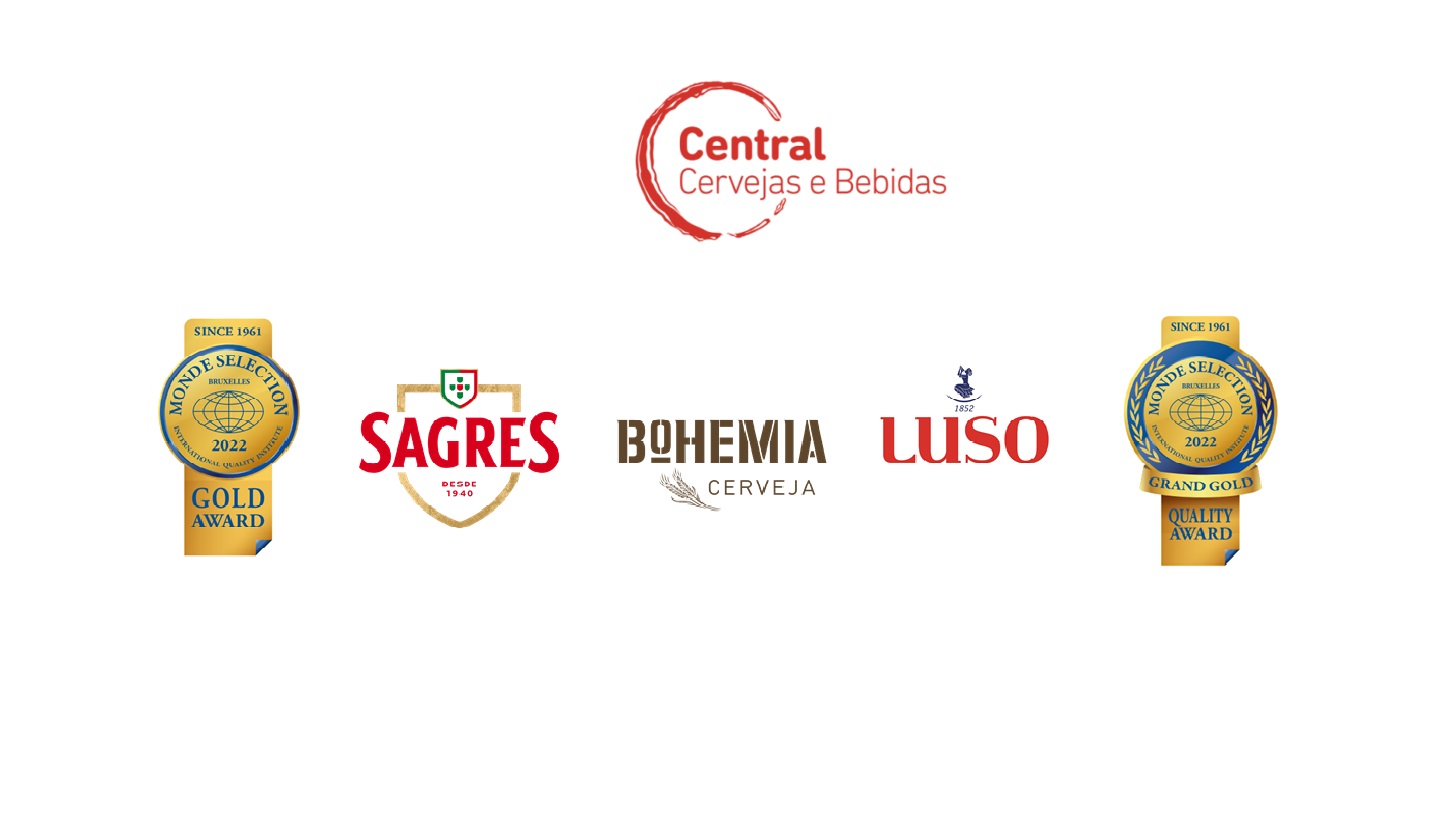 As marcas da Central de Cervejas, foram premiadas uma vez mais com Ouro no Monde Selection de La Qualité 2022.