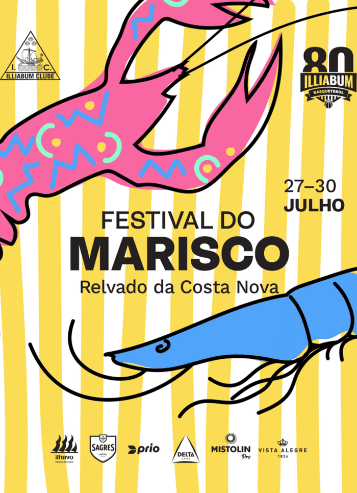 O Festival do Marisco na Costa Nova, promovido pelo Illiabum Clube, com o apoio da Câmara Municipal de Ílhavo, realiza-se de 27 a 30 de Julho.