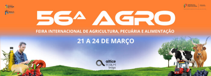 56ª AGRO 2024 - ALTICE FORUM BRAGA - A AGRO – Feira Internacional de Agricultura, Pecuária e Alimentação, na sua 56ª Edição, vai realizar-se nos dias 21 a 24 de março de 2024.