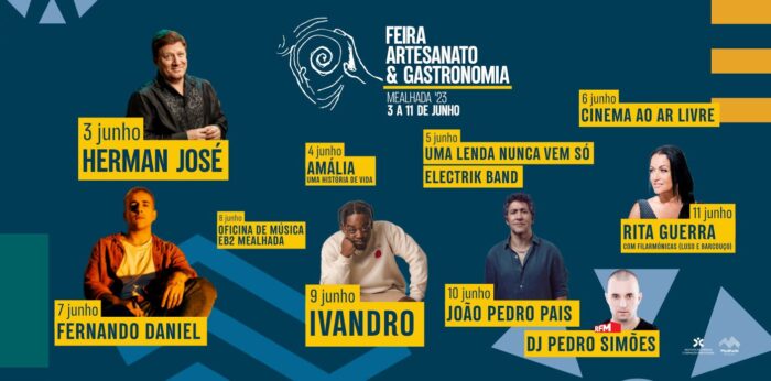 FEIRA DE ARTESANATO E GASTRONOMIA 2024 | MEALHADA - A Feira de Artesanato e Gastronomia está de volta ao centro da cidade da Mealhada de 8 a 16 de junho. Música, teatro, cinema, gastronomia e artesanato, com espetáculos de Marisa Liz, Dino D'Santiago, José Cid, Adufe e Sons do Minho, e ainda folclore, samba e muitos espetáculos das coletividades locais.