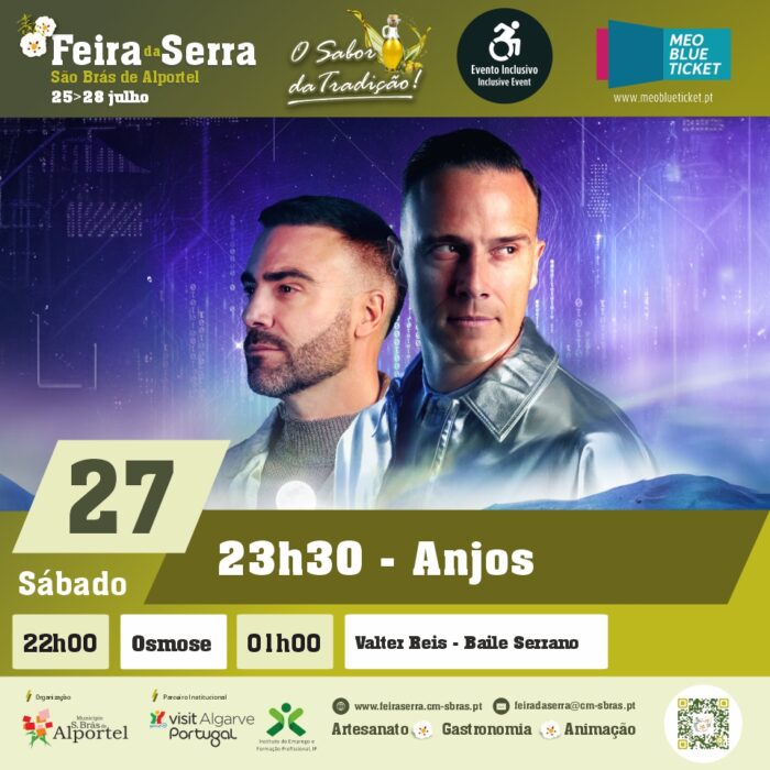 FEIRA DA SERRA 2024 SÃO BRÁS DE ALPORTEL - A Feira da Serra 2024, vai decorrer em São Brás de Alportel, de 25 a 28 de julho. O sucesso alcançado nas últimas edições motivou o alargamento do festival para quatro dias. Em cada edição, um tema desafia a criatividade de artesãos, produtores e chefs de cozinha !Ao longo de quatro dias, a Feira da Serra é um passaporte para toda a família, para uma experiência inolvidável, que se vive a cinco sentidos!