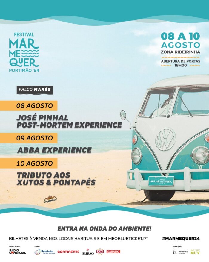 FESTIVAL MAR ME QUER 2024 | PORTIMÃO - A zona ribeirinha de Portimão, acolhe entre 8 e 10 de agosto, a 3ª edição do Festival Mar Me Quer, criado a partir da necessidade de apresentar, no Algarve, um evento capaz de atrair milhares de pessoas e satisfazer a procura para um festival com um mood jovem, trendy, irreverente e com causas ambientais bem definidas.
