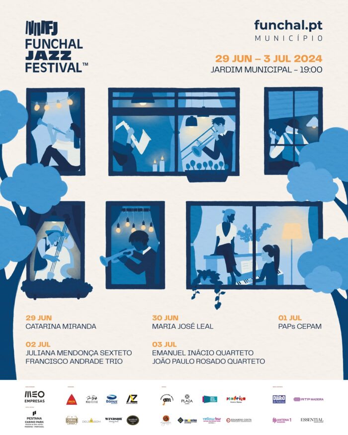 FUNCHAL JAZZ FESTIVAL 2024 - O Funchal Jazz Festival 2024, vai decorrer no Funchal de 29 de junho a 07 de julho. O festival está dividido em duas partes, a primeira acontece no Auditório do Jardim Municipal (29 de junho a 03 de julho) e é de acesso gratuito. A segunda com necessidade de compra de bilhete, aconteceno Parque de Santa Catarina (4 a 7 de julho).