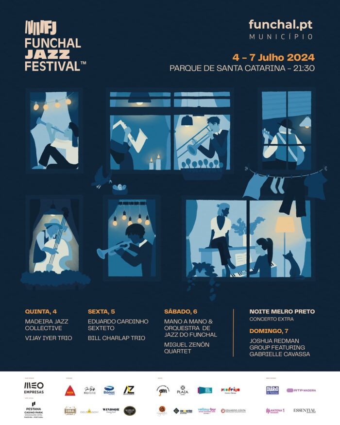 FUNCHAL JAZZ FESTIVAL 2024 - O Funchal Jazz Festival 2024, vai decorrer no Funchal de 29 de junho a 07 de julho. O festival está dividido em duas partes, a primeira acontece no Auditório do Jardim Municipal (29 de junho a 03 de julho) e é de acesso gratuito. A segunda com necessidade de compra de bilhete, aconteceno Parque de Santa Catarina (4 a 7 de julho).
