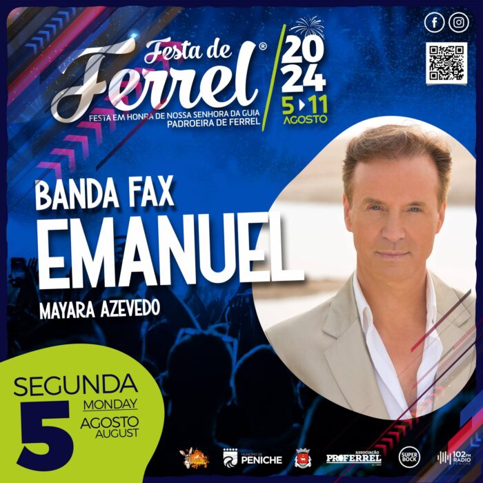 FESTA DE FERREL 2024 - A Festa de Ferrel 2024, está de regresso de 05 a 11 de agosto, à simpática Vila de Ferrel. É uma festa popular que tem origem no séc.XIX, quando estava ainda sob controlo da Atouguia da Baleia. A 1ª festa é a de Agosto em que é considerada a melhor e a maior festa da região oeste e acontece já ao século XVI.