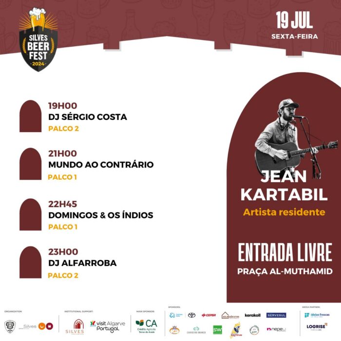 SILVES BEER FEST 2024 - A edição deste ano do Silves Beer Fest decorrerá de 17 a 21 de julho, na Praça Al-Mutamid, em Silves. Este evento organizado pelo Silves Futebol Clube conta com o apoio do Município.