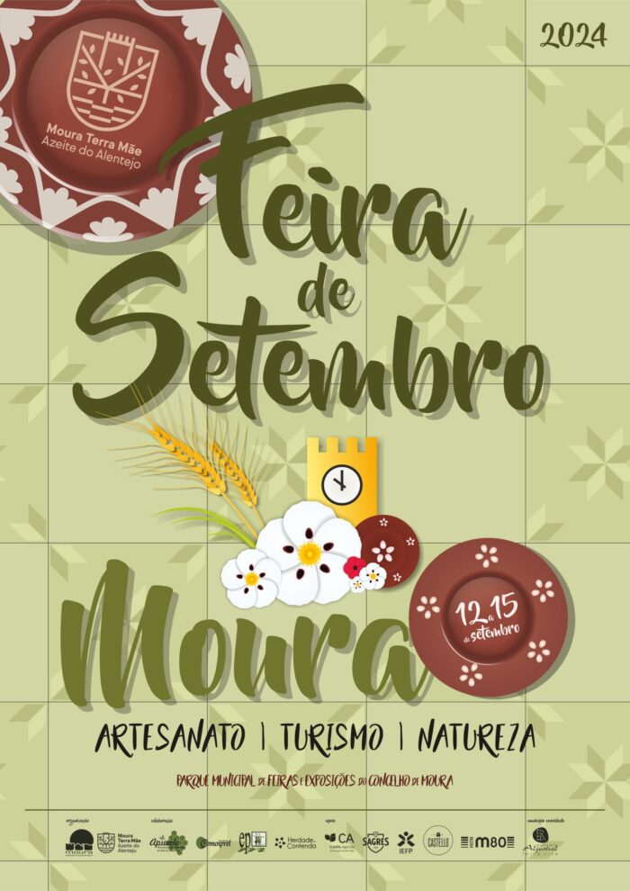 FEIRA DE SETEMBRO 2024 | MOURA - A Feira de Setembro 2024, Artesanato, Turismo e Natureza realiza-se entre os dias 12 e 15 de setembro, no Parque Municipal de Feiras e Exposições de Moura, com entrada livre.