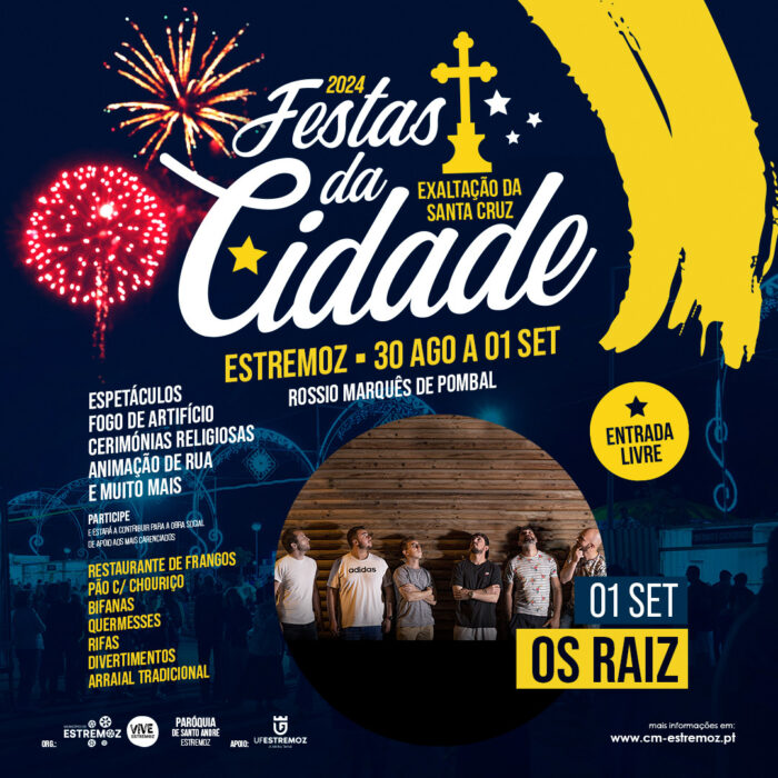 FESTAS DA CIDADE DE ESTREMOZ 2024 - As Festas da Cidade de Estremoz 2024 ou Festas de Exaltação da Santa Cruz, realizam-se nos dias 30 e 31 de agosto e 01 de setembro.