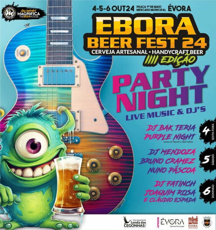 EBORA BEER FEST 2024 - O Ebora Beer Fest 2024, está de volta nos dias 04, 05 e 06 de outubro a Évora, mais precisamente ao Mercado Municipal, naquela que é a 4ª edição do evento.