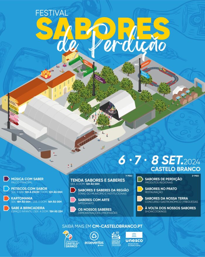 FESTIVAL SABORES DE PERDIÇÃO 2024 | CASTELO BRANCO - A Câmara Municipal de Castelo Branco volta a organizar mais uma edição do Festival Sabores de Perdição, que terá lugar nos dias 06, 07 e 08 de setembro.