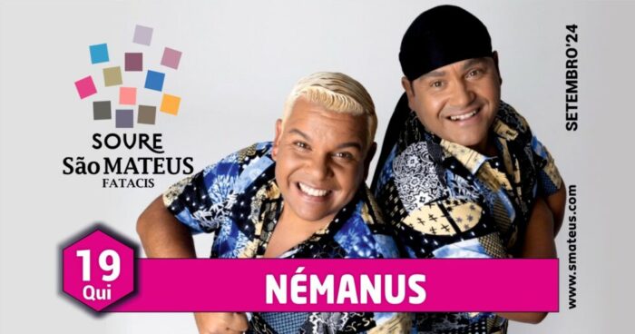 SÃO MATEUS FATACIS 2024 | SOURE - As Festas de SÃO MATEUS FATACIS 2024, organizadas pela Câmara Municipal de Soure, vão decorrer de 19 a 24 de setembro, sendo o dia 21, coincidente com o feriado Municipal Concelhio.