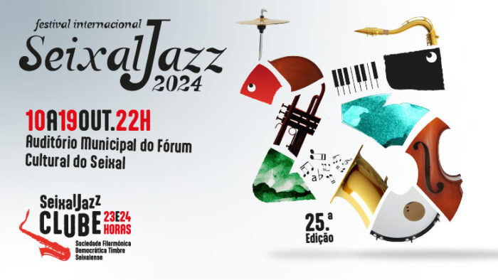 SEIXALJAZZ 2024 - O Festival Internacional SeixalJazz está de regresso de 10 a 19 de outubro, com os concertos a arrancarem, às 22 horas, no Auditório Municipal do Fórum Cultural do Seixal, e a partir das 23 no SeixalJazz Clube, com duas sessões na Sociedade Filarmónica Democrática Timbre Seixalense.