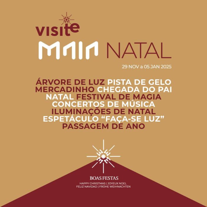 MAIA NATAL 2024 - O Maia Natal 2024 vai começar em grande no dia 29 de novembro, às 18h30, prolongando-se até 5 de janeiro de 2025, como em anos anteriores, com muitas atividades pensadas para os visitantes, para a família e amigos.