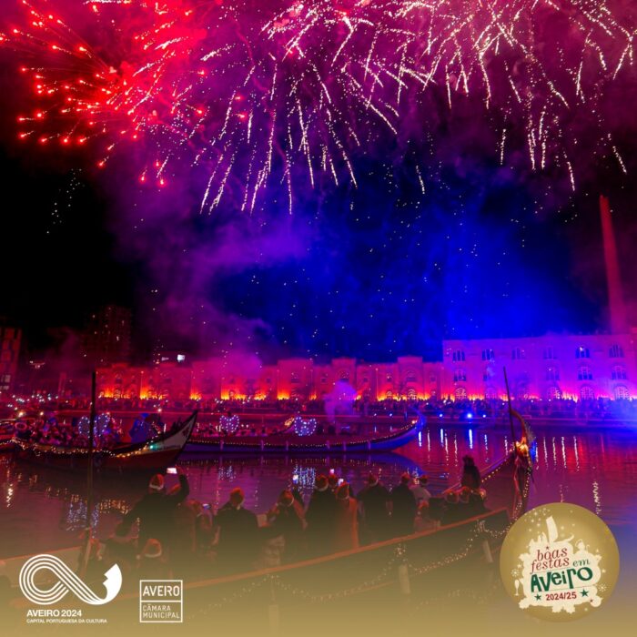 AVEIRO PASSAGEM DE ANO 2024-2025 - A celebração da Passagem de Ano em Aveiro, é sempre um espetáculo inesquecível! Aveiro celebra a chegada do novo ano, em diversos locais no coração da Cidade. Repleta de música, muita animação e um incrível espetáculo multimédia, a Cidade será o palco que dará as boas-vindas a 2025.