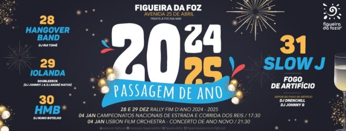 FIGUEIRA DA FOZ | PASSAGEM DE ANO 2024-2025 - Quatro dias de festa e diversão na Figueira da Foz é o que a autarquia da cidade propõe para a passagem de ano 2024-2025.
